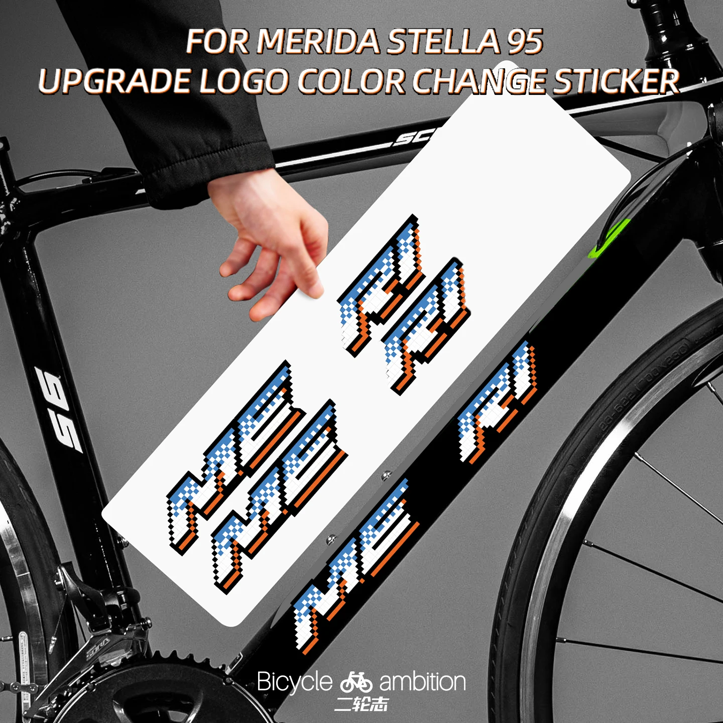 

For MERIDA Scultura 95 Road Bike Upgraded LOGO Color Change Stickers Down Tube Wrap Decoration Refresh Look Bike Decor Stickers