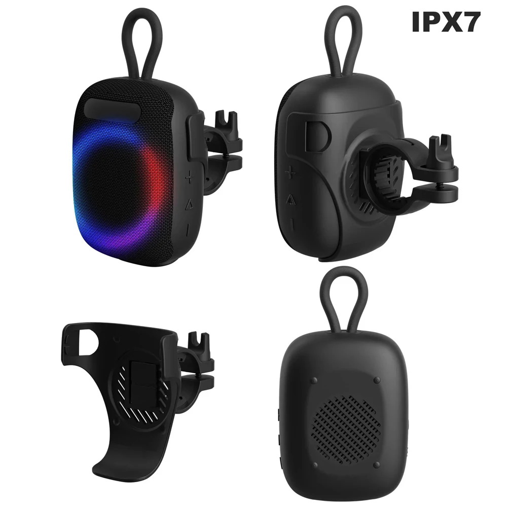 Alto-falante portátil de inserção de cartão sem fio, alto-falante bluetooth à prova d'água ipx7 com graves para piscina, praia, festa, viagem, acampamento