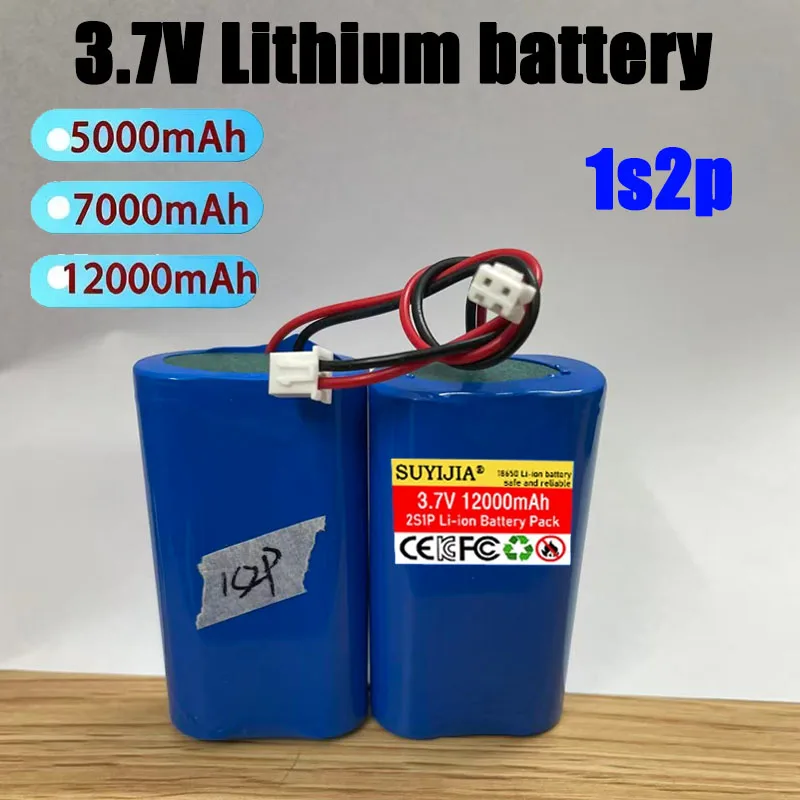 Wiederaufladbarer Li-Ionen-Akku 1S2P 18650 3,7 V 12000 mAh, mit 2p, integriertem BMS, RC-Hubschrauber, Elektrowerkzeug, Notfallbatterie