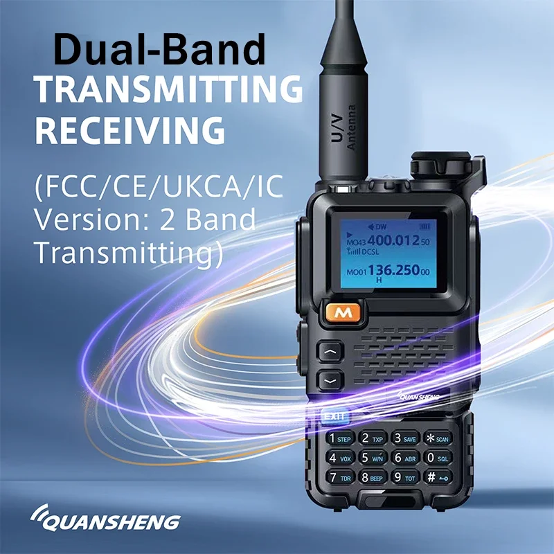 2ชิ้น Quansheng 5R UV PLUS walkie talkie 8W USB Type-C Dual Band UHF VHF DTMF Scrambler NOAA ความถี่ไร้สายสองทางวิทยุแฮม