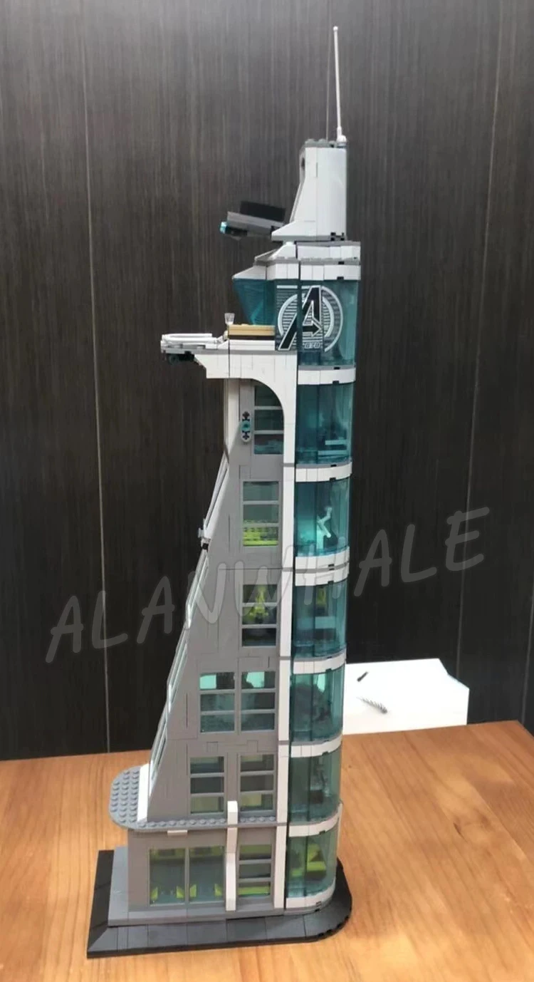 727pcs Super Fighter 5 ชั้น Revengers Tower Battle Armory Room TECH Lab โรงรถ 11564 อาคารบล็อกของเล่นเข้ากันได้กับรุ่น