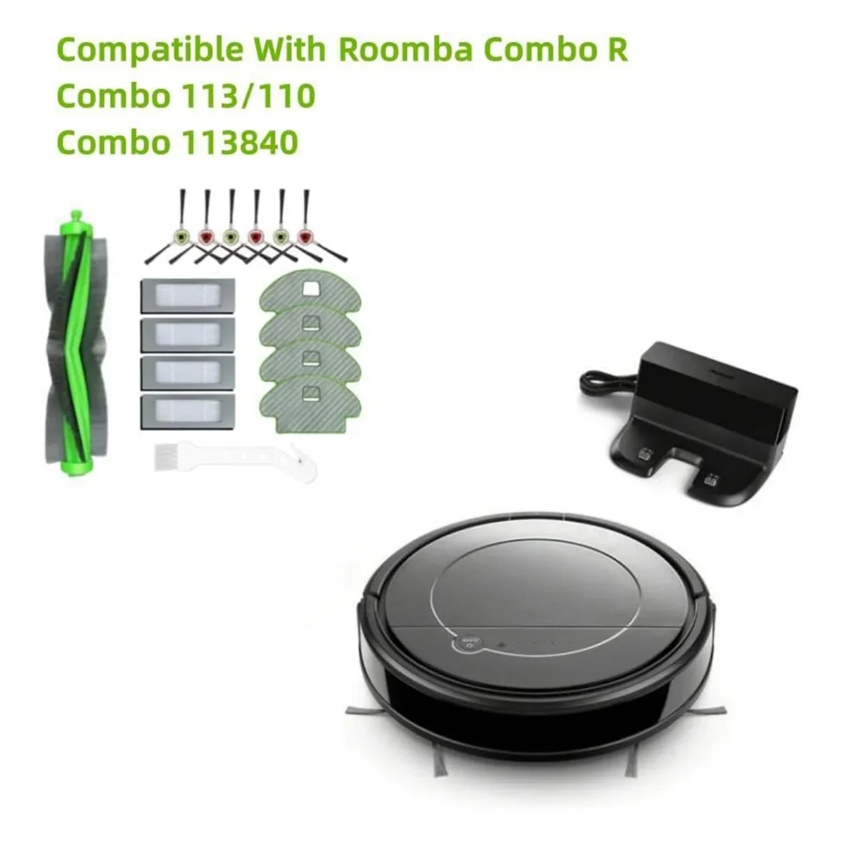 NUEVA LISTA ~ Para Combo 110 113 R113840 R Robot aspirador Cepillo Lateral principal filtro Hepa paño de mopa piezas de repuesto