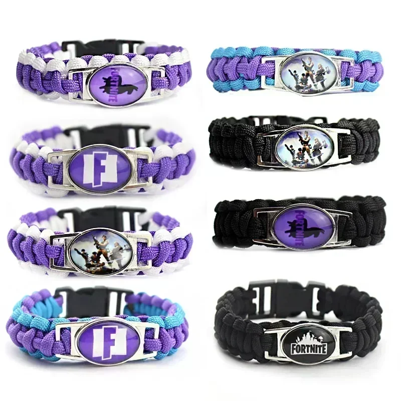 Fortnite pulseras trenzadas a mano Punk Cool pulsera hombres mujeres accesorios de cadena de mano