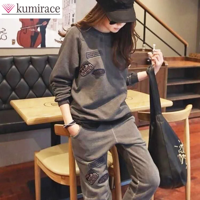 

Casual Hoodie Set for Women 2025 New Autumn and Winter Loose Top Sports Two-piece Set Korean Version Fashion Hoodies for Women
