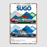 AE86 hachiroku levin Group A JDM JTC Sugo Circuit Trampio Sports Car Metal Poster indoor outdoor Home Tin Sign Room Wall Decor