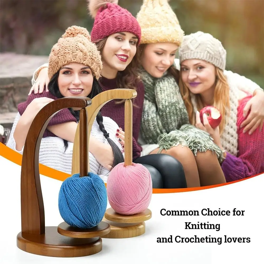 Wooden Yarn Holder Rotatable Magnetic Levitation Wool Yarn Winder Handmade Crocheting Yarn Ball Storage Rack