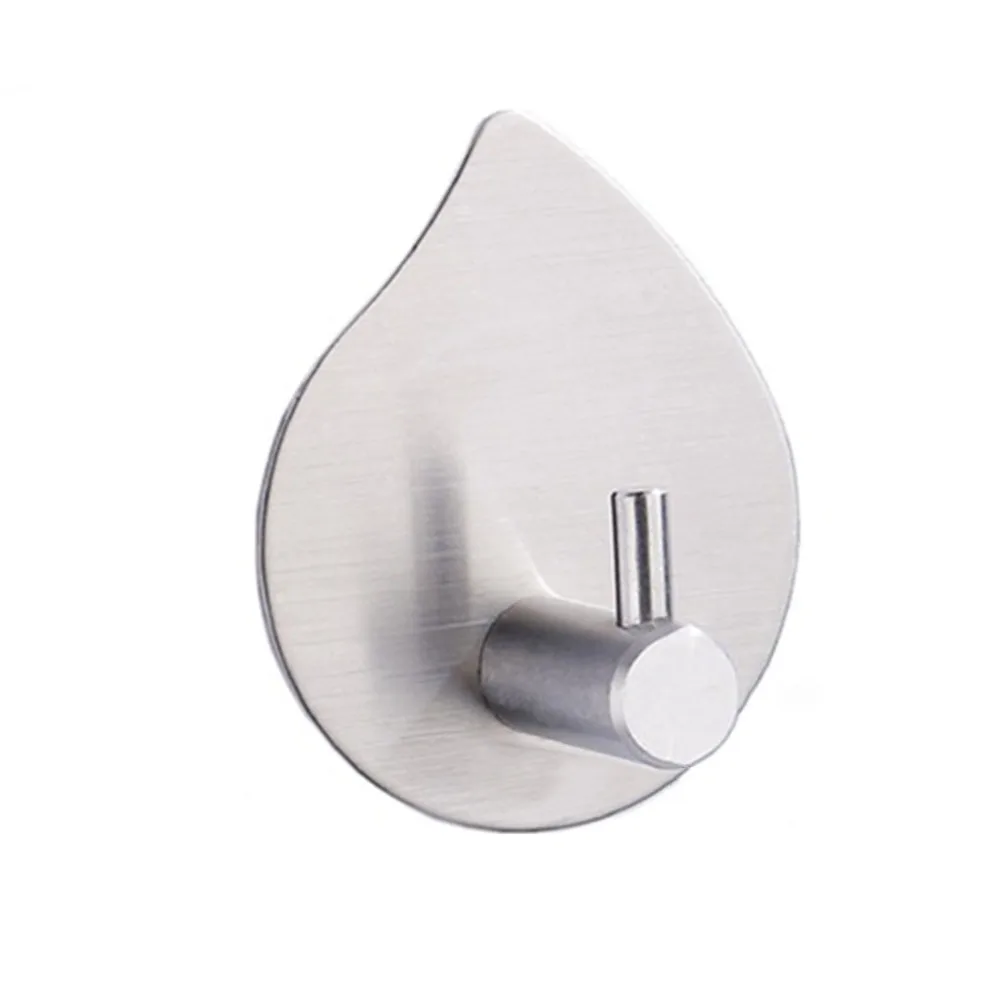 Creative Bathroom Wall-mounted Coat Hook, Punch-free Coat Hook Water Drop Shape Non Perforated Metal Clothes Hook Hardware