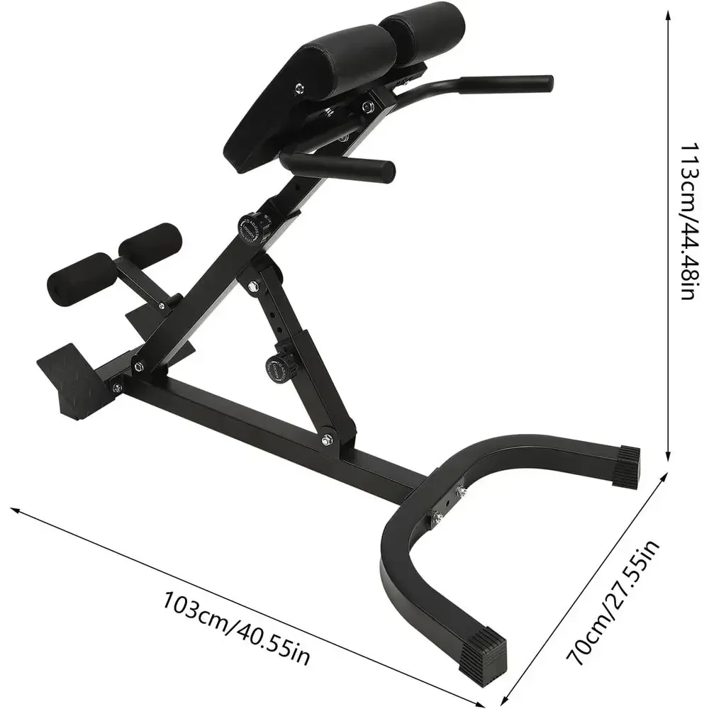 330-Pound Capacity Multi-Functional Adjustable Hyperextension Bench for Home Gym and School Use