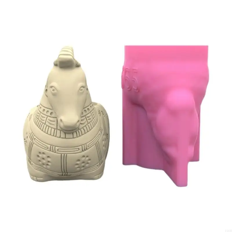 

D5QB Epoxy Clay Molds Flowerpot Mold Silicone Concrete Mold Horse Shaped Vase Moulds