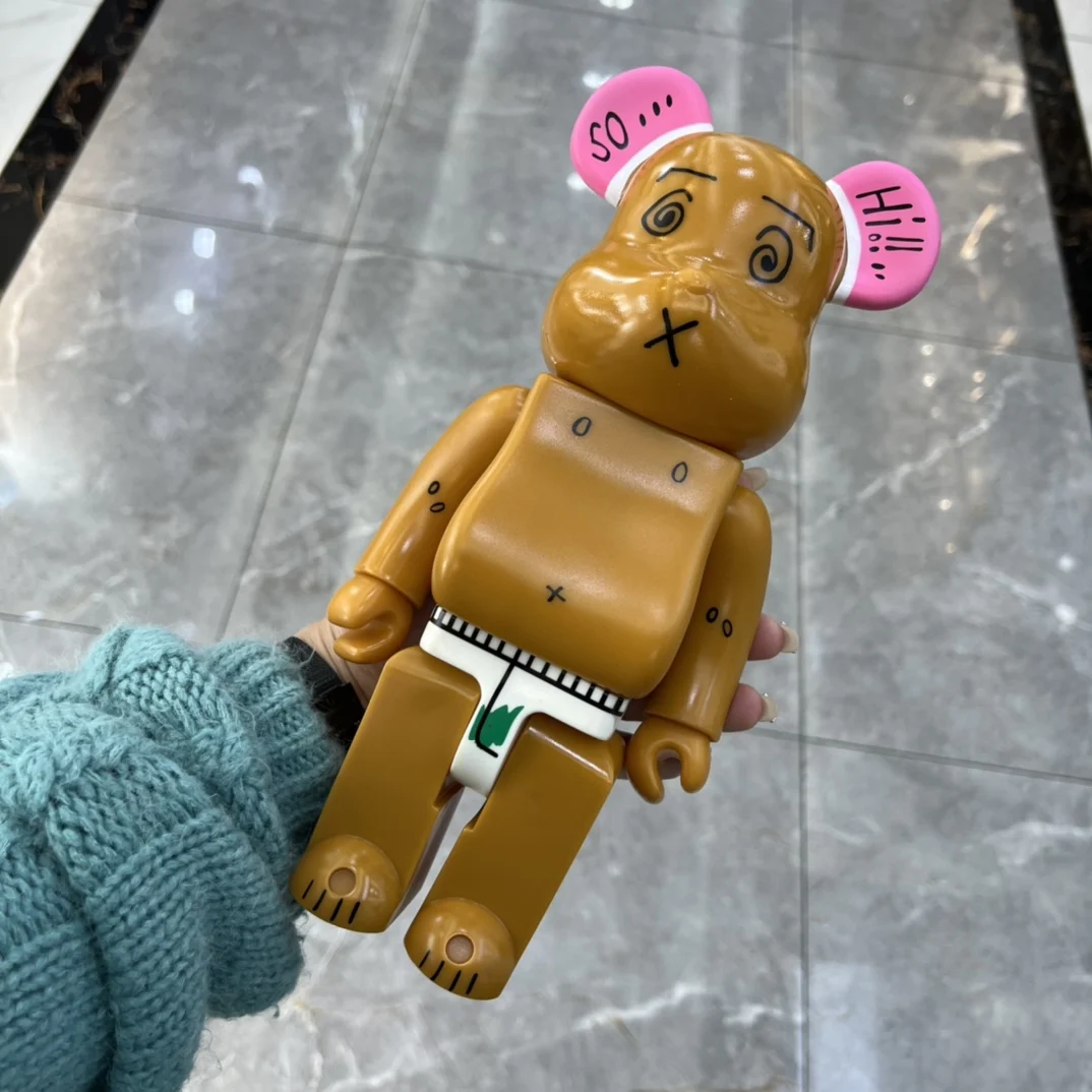 

Строительный блок Bearbrick 400%, медведь 28 см, слизь из ПВХ пластика, мультяшная игрушка, украшение, кукла для рабочего стола, ручная работа
