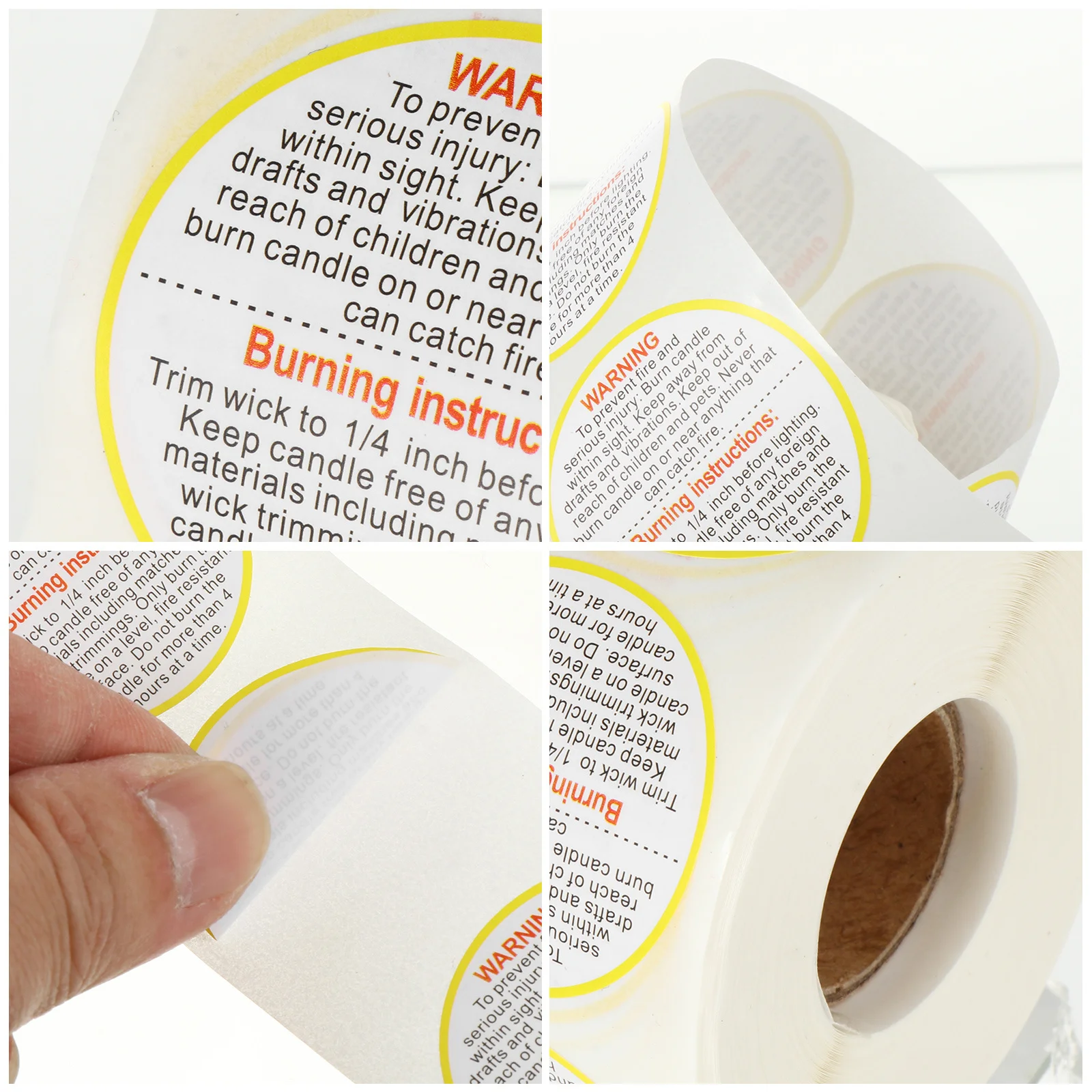 1 لفة ملصق أمان قابل للإزالة ملصق تحذير مقاوم للماء لختم تعليمات الرعاية الدقيقة لحاوية الجرة