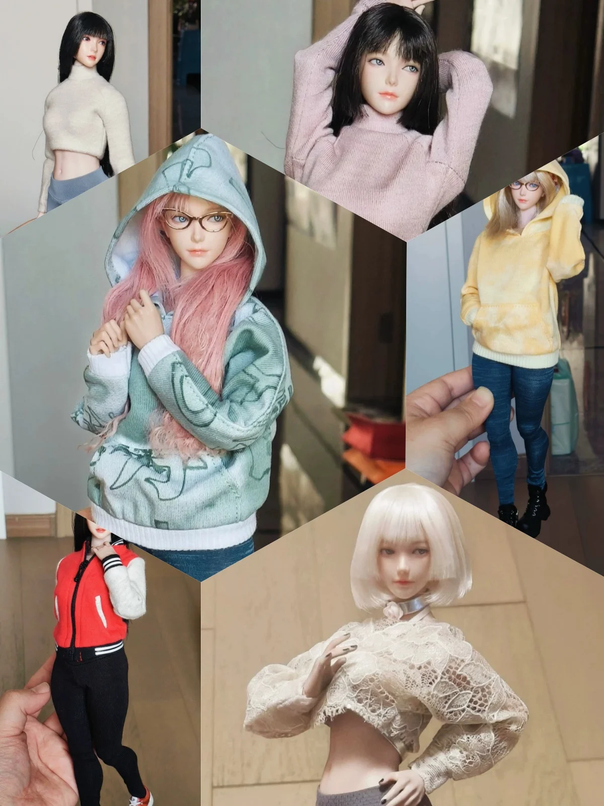 

【Clothing Only】1/6 Scale Female Soldier Clothing Accessories Cropped Knit Sweater Hoodie Jacket Leggings Fit 12''Action Figure
