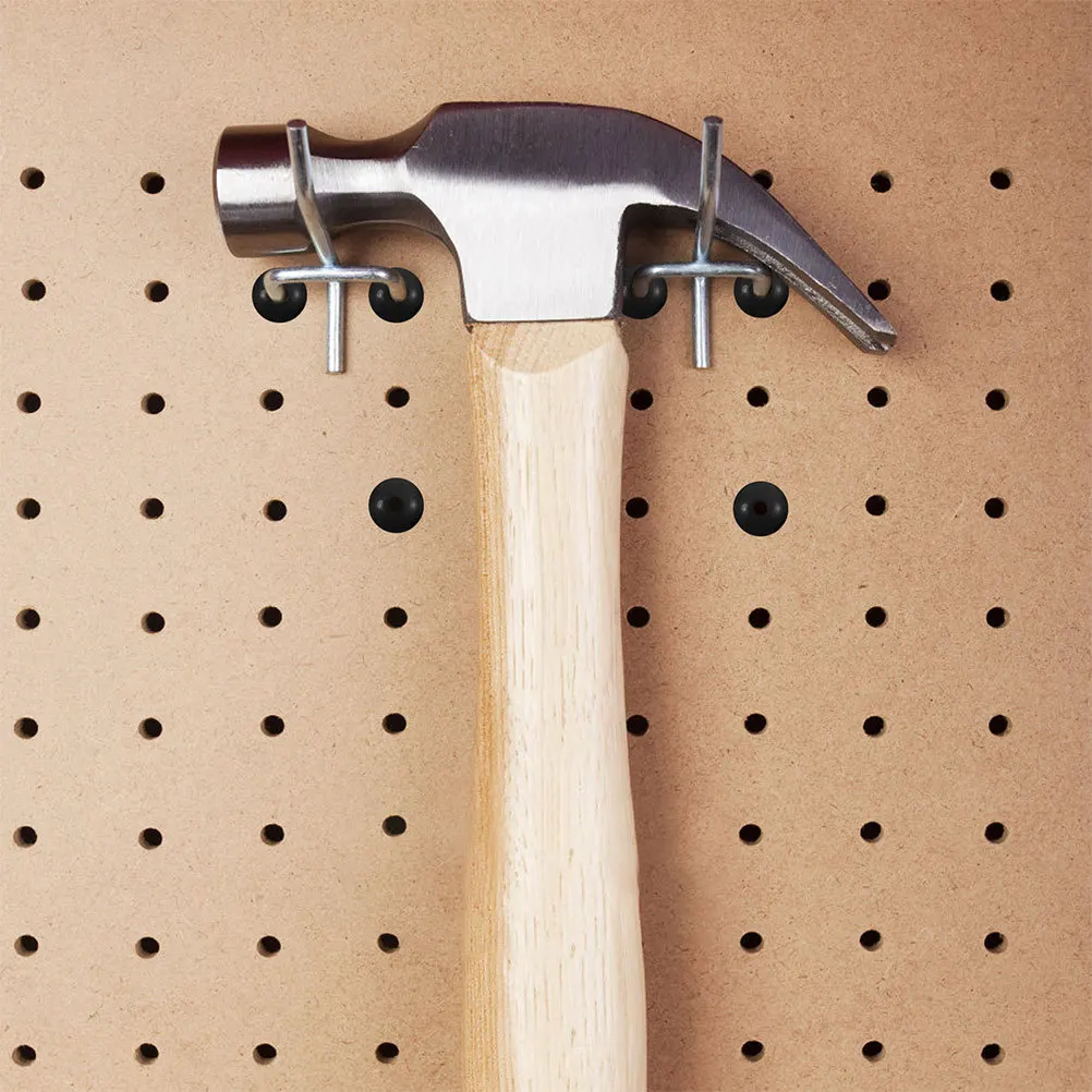 

100pcs Fixed Locking Rings Black Plastic Peg Hook Stoppers For 1/4 Inch Pegboard Secure Hold Organizer Retainers Pegboard