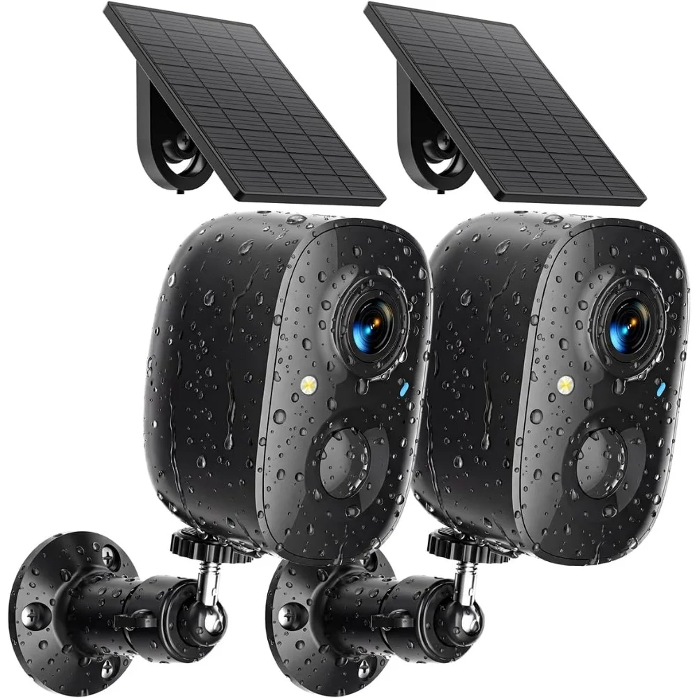 Outdoor 2K Solar Security Cameras: WiFi, Motion Detection, Siren, Spotlight, Night Vision, 2-Way Audio, Storage (2)