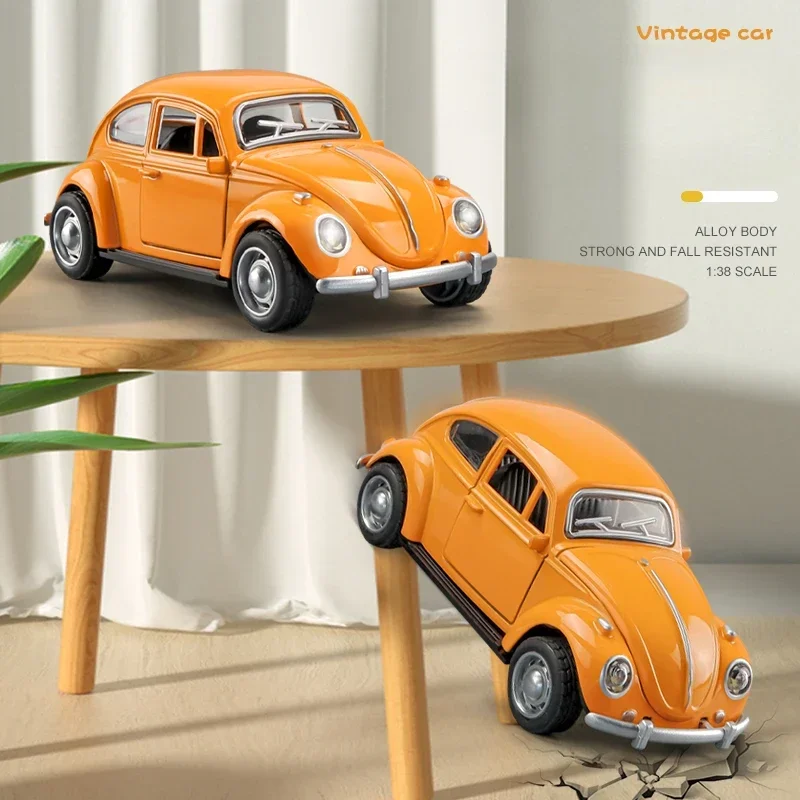 Simulación de escala 1:36, VW Beetle, modelo de coche Vintage, vehículos de juguete fundidos a presión, coche de juguete para niños, colección de regalos, Voiture en miniatura