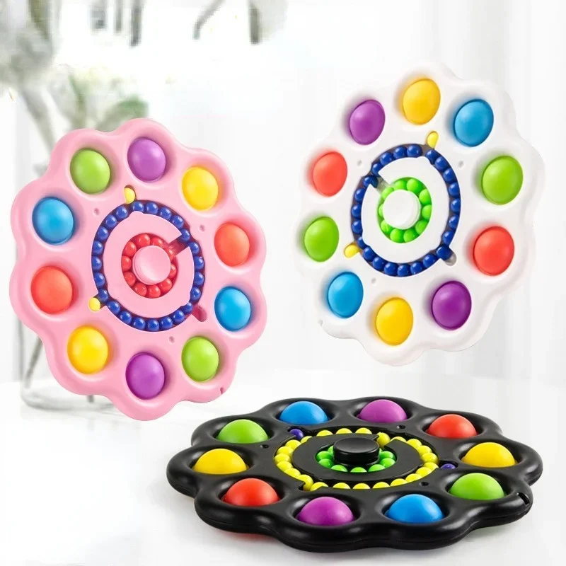 Magic Bean Rotierende Würfel Spielzeug Fidget Spinner Runde Perlen Push Blasen Squeeze Spielzeug kinder Puzzle Dekompression Spielzeug