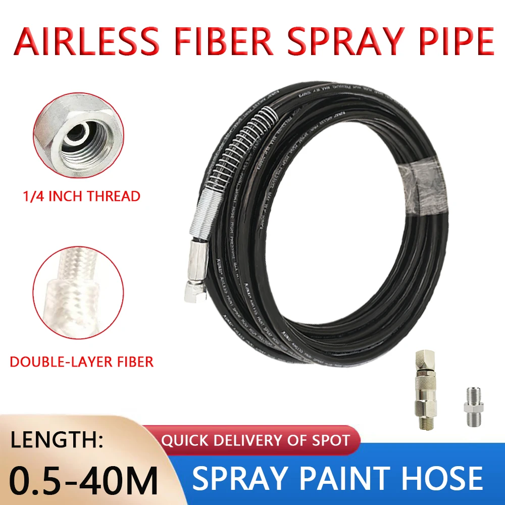 

1/4" Double-Layer Thickened Flexible Fiber Tube High-Pressure Airless Spray Paint Hose 0.5-40M Spray Machine Universal 7250PSI