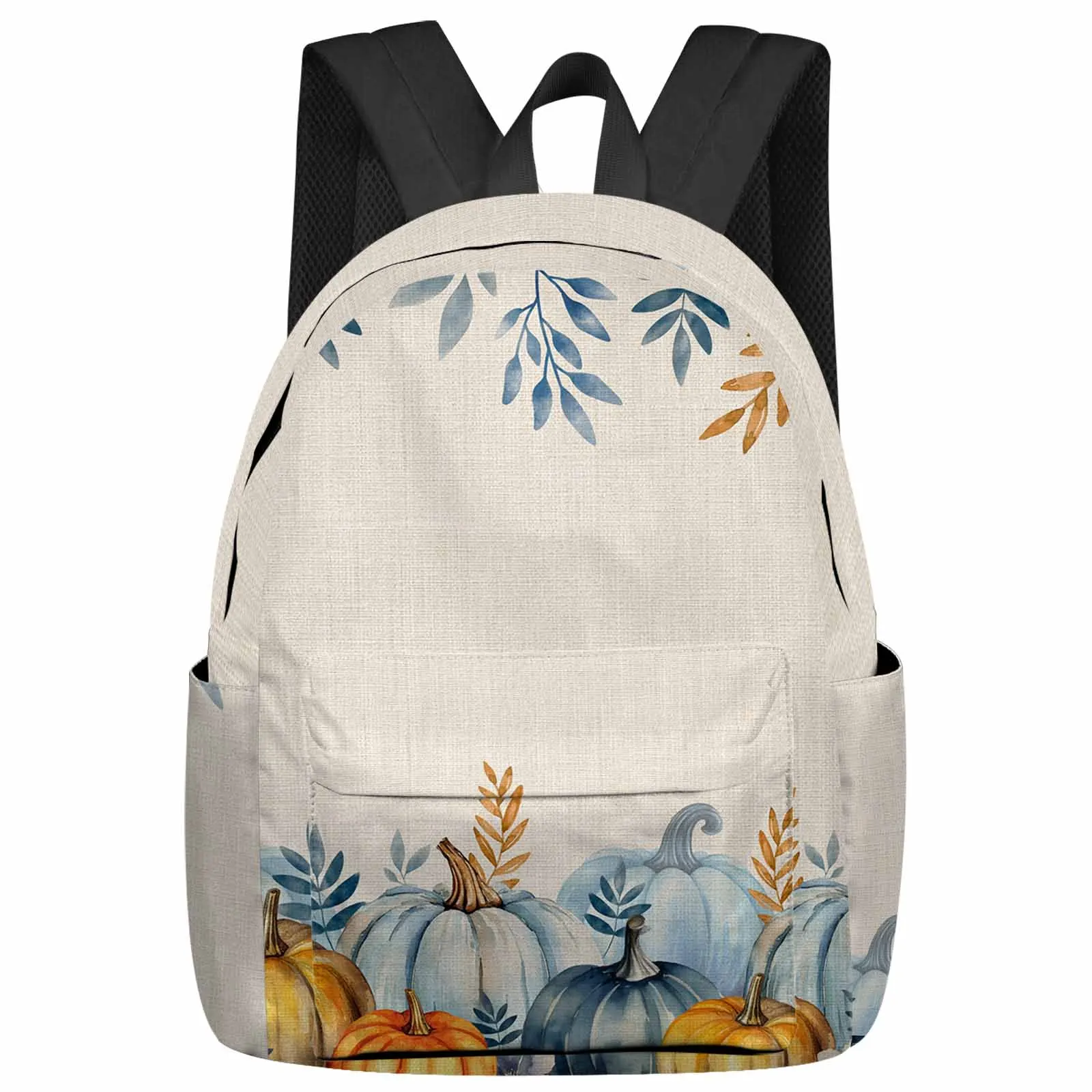 

Autumn Plant Leaves Pumpkin Backpacks Teenagers Student School Bags Laptop Custom Backpack Men Women Travel