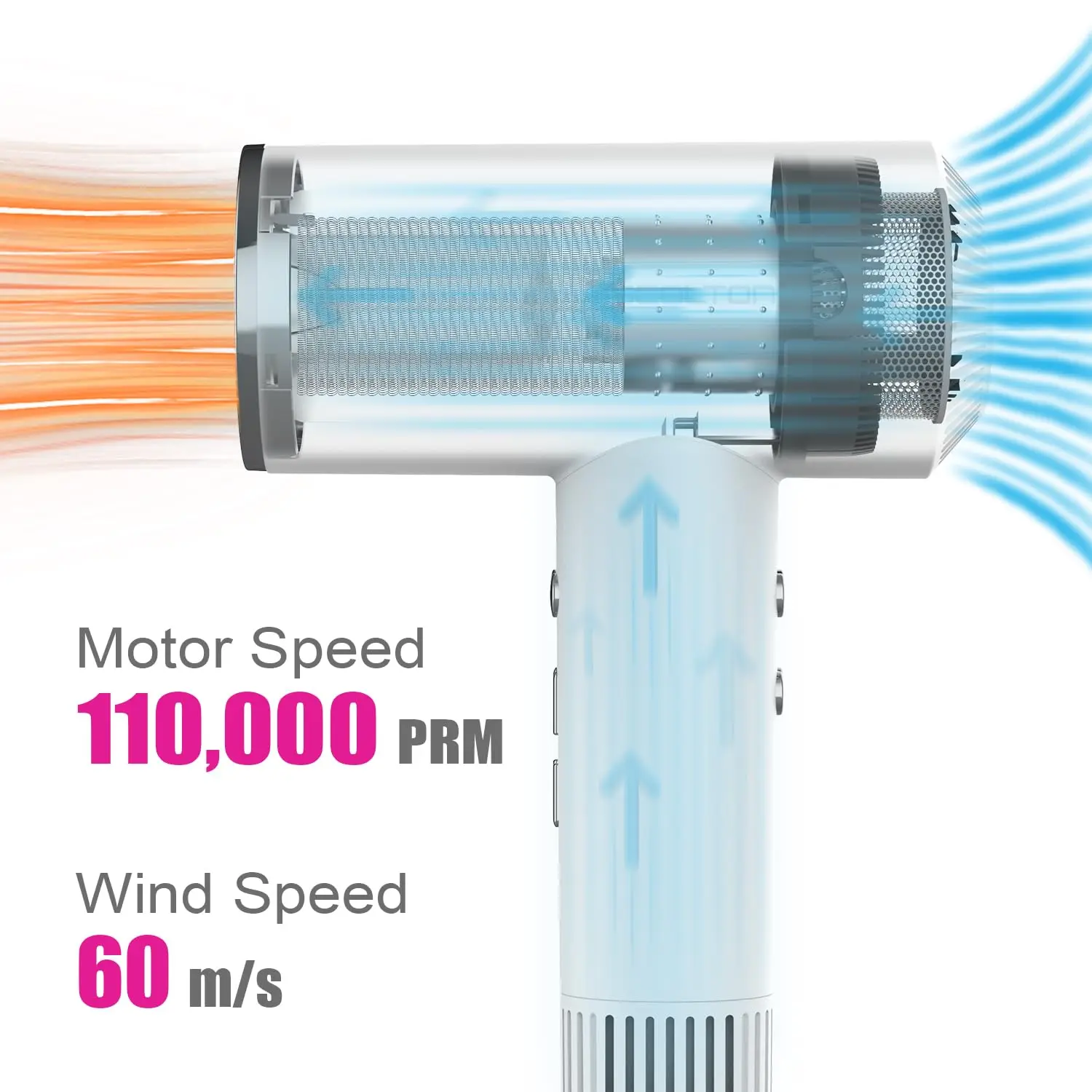 Lescolton-secador de cabelo profissional, alta velocidade, 110000rpm, motor, secagem rápida, baixo ruído, 110v/220v, negativo iônico