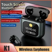 Wireless Bluetooth 5.3 Earphone ANC TWS Earbuds LED Touchscreen Visible Active Noise Cancelling APP Message Reminder Strong Bass