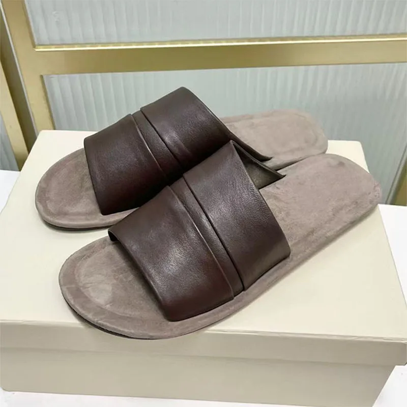 

Classics Flat Slippers Women Suede Leather Slides Peep Toe Summer Flat Mules Shoes Woman Daily Casual Comfort Slippers Woman