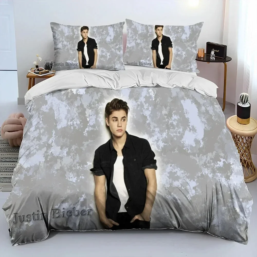 

Popular Singe Justin Bieber JBiebs Bedding Set Duvet Cover Bed Set Quilt Cover Pillowcase Comforter king Queen Size Boys Adult