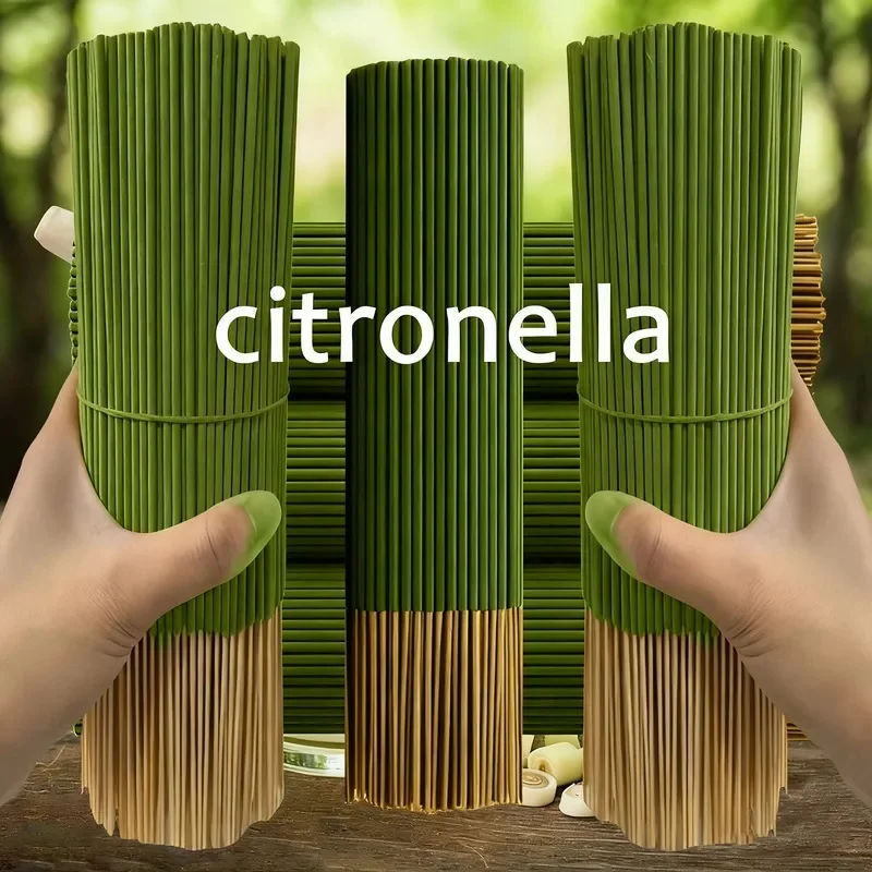 Citronella Oil Lemongrass Sticks, Long Burning Time Artificial Wood Four-Season Incense For Home Camping Garden Pool Outd JJ5266