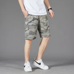 Summer Camouflage Cargo Shorts Men Outdoor Drawstring Lightweight Tactical Shorts Multi Pockets Military Hiking Shorts Male