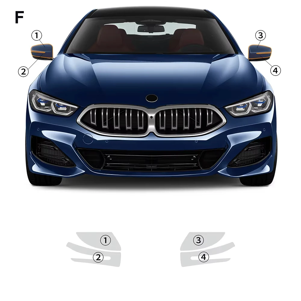 For BMW 8 SERIES M850I 2019-2024 Car Anti-collision Headlight Rearview Mirror Film PPF Transparent Protective Original Stickers