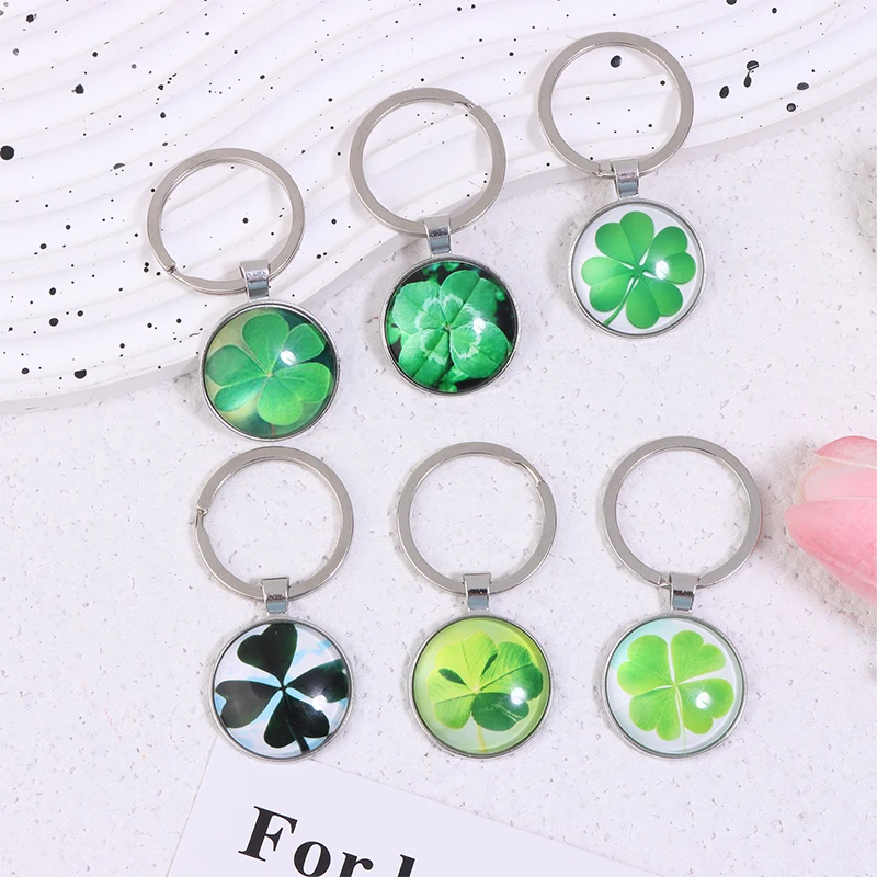 Four Leaf Clover Keychain Keyring Pendant Green Leaf Bag Accessories Gift