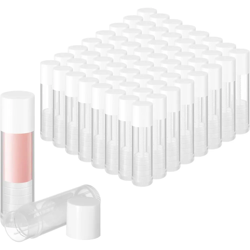 

50PCS 5g Empty Refillable Plastic Clear Lipstick Tubes Cosmetic Lip Gloss Balm Container for DIY Makeup Lip Balm Tube Wholesale