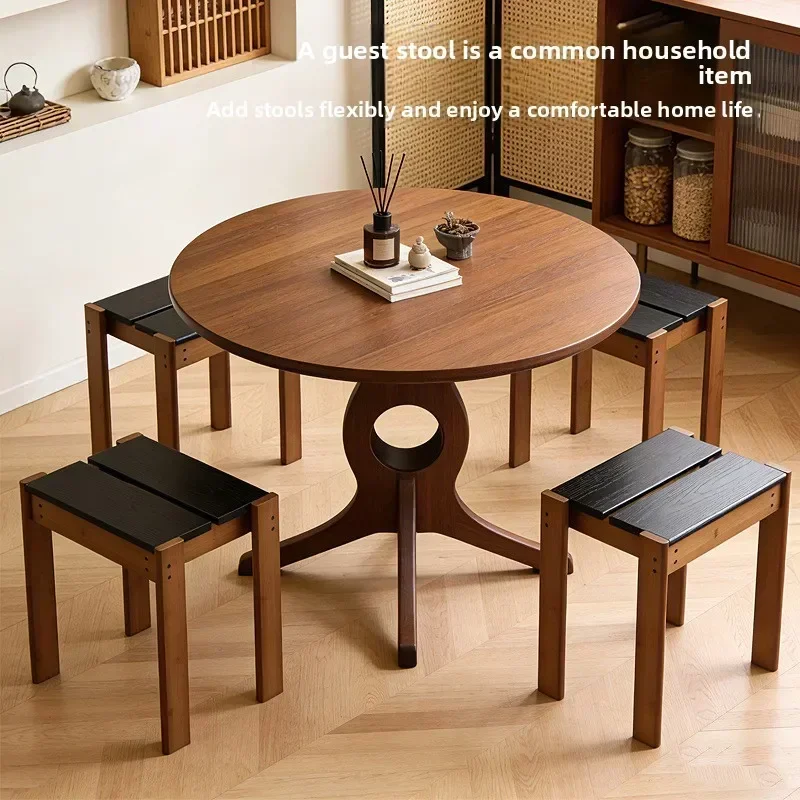 Household small stool Living room dining table stool can be stored Stacked round stool Simple thickened spare board stool
