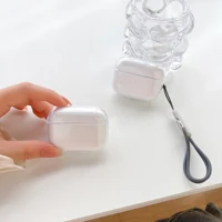 Étui pour écouteurs Airpods 4 3 2 1 Pro Pro2 Pro 3, souple et transparent, antichoc avec sangle de lanière, housse de chargement pour Airpods 4 4