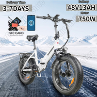 SAMEBIKE Electric Bike 750W Motor 48V13AH Lithium Battery Urban Folding E-bike 20*4.0 inch Fat Tire Adult Snow Electric Bicycle