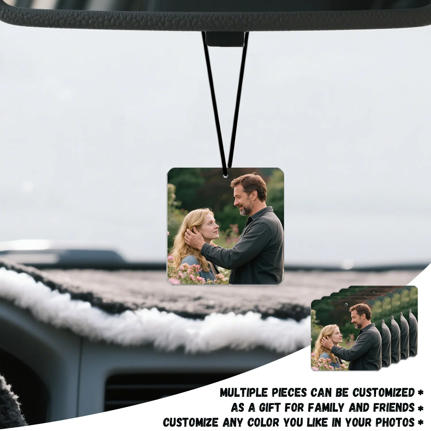 1 قطعة/3 قطعة صورة مخصصة معطّر الهواء للسيارة ، أشكال متعددة ، قلادة مرآة الرؤية الخلفية للسيارة العائلية ، شعار الشركة المخصص ، تذكارية