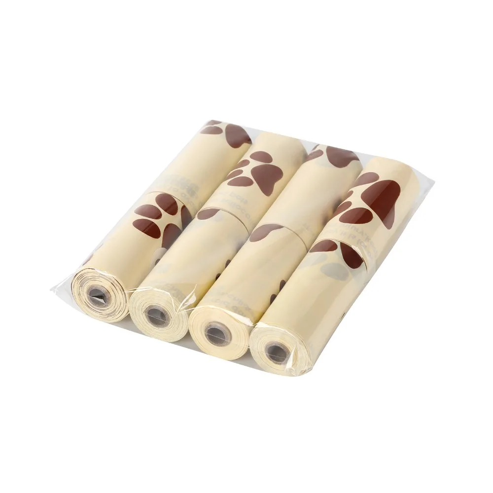 8 Rolls HDPE Feces Collection Bag Leakproof Biodegradable Material Poop Pickup Bag Odor Neutral Scented Pet Garbage Bag