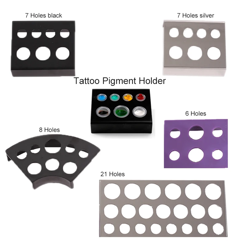 

6/7/8/21 Holes Tattoo Ink Cup Holder Stand Makeup Accessories Skin Beauty Trailer Supplies Tatoo Pigment Brack Container Tool