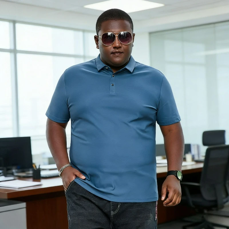 2026 Summer Plus Size 7xl 8xl 9xl Polo Shirt Men Quick Dry Ice Silk Breathable Polo Men's Oversize Business Polo Shirts for Men
