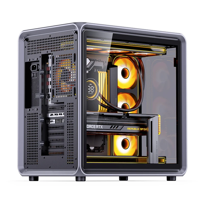 Jonsbo BO400 ATX Case Aluminum Seaview Room Chassis 10 Fan Slots