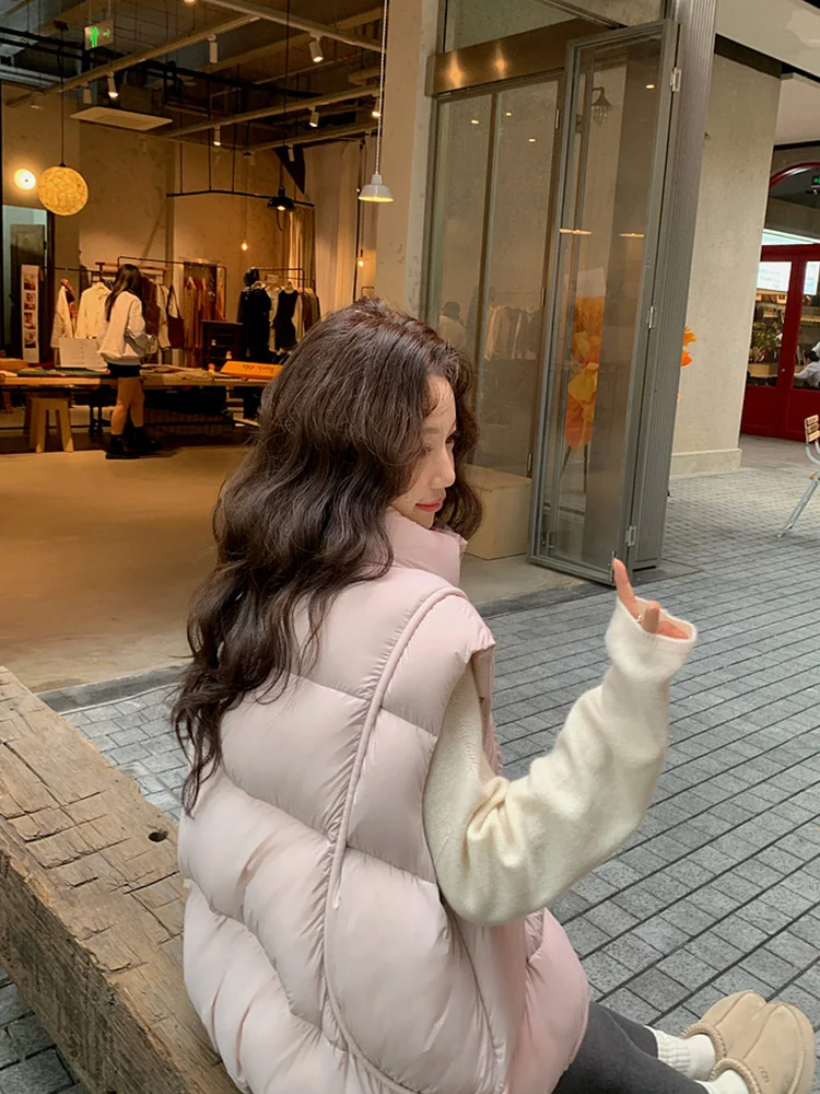 

Женский свободный пуховый жилет с воротником-стойкой Thiened 90% White Du Feather Jaet Верхняя одежда для поездок на работу с застежкой-молнией