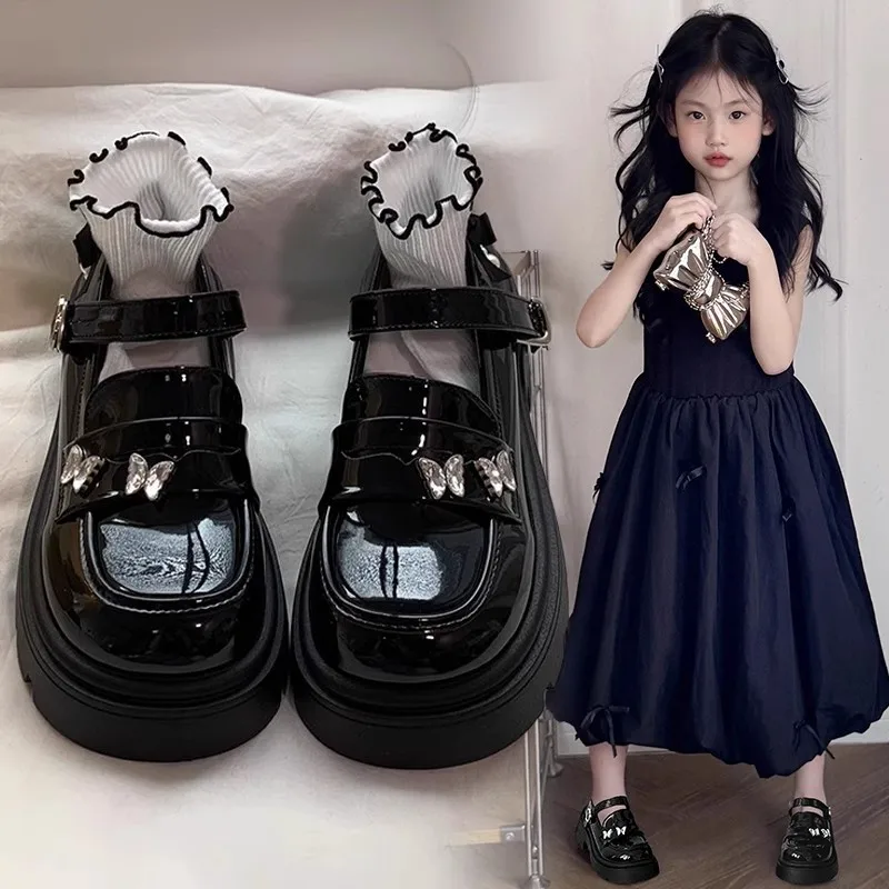 

Spring Summer New Children Leather Shoes for Girls Fashion Princess Soft Bottom Comfortable Casual Anti-slippery Versatile Shoes