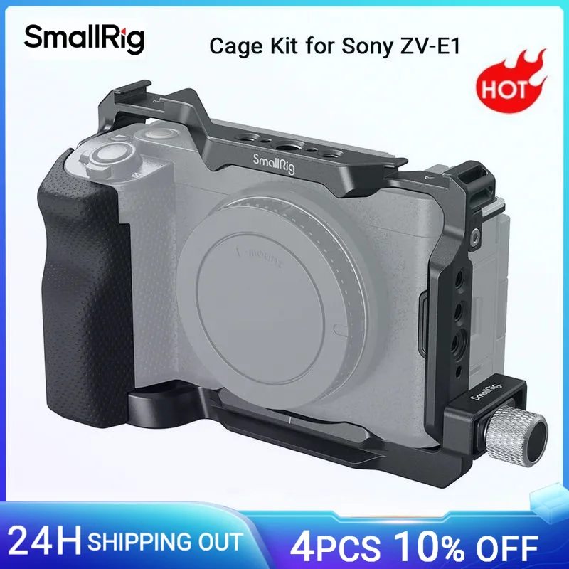 

SmallRig ZV-E1 Cage Kit with Silicone Grip & Cable Clamp for HDMI , Case for Sony ZV-E1 w Quick Release Plate for Arca-Type 4257