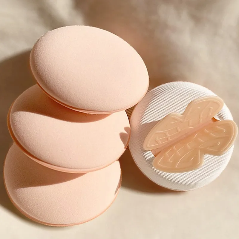 4PCS Butterfly Powder Puff Mini Air Cushion Beauty Tools BB Cream Round Powder Puff Super Soft