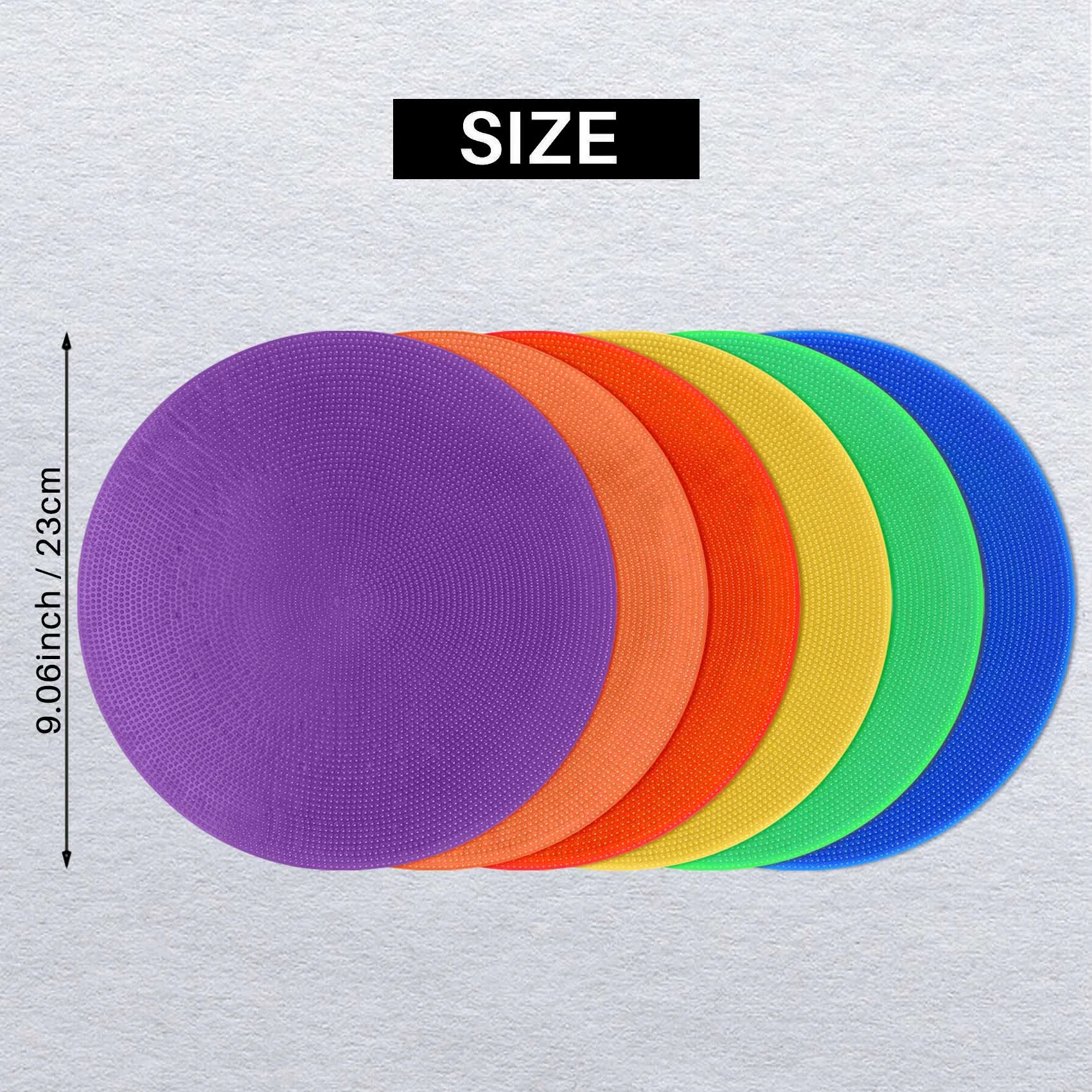 A29Z-12Pcs Colored Spot Marker Non-Slip Agility Markers Flat Cones Dots For Football Basketball Training Dance Practice