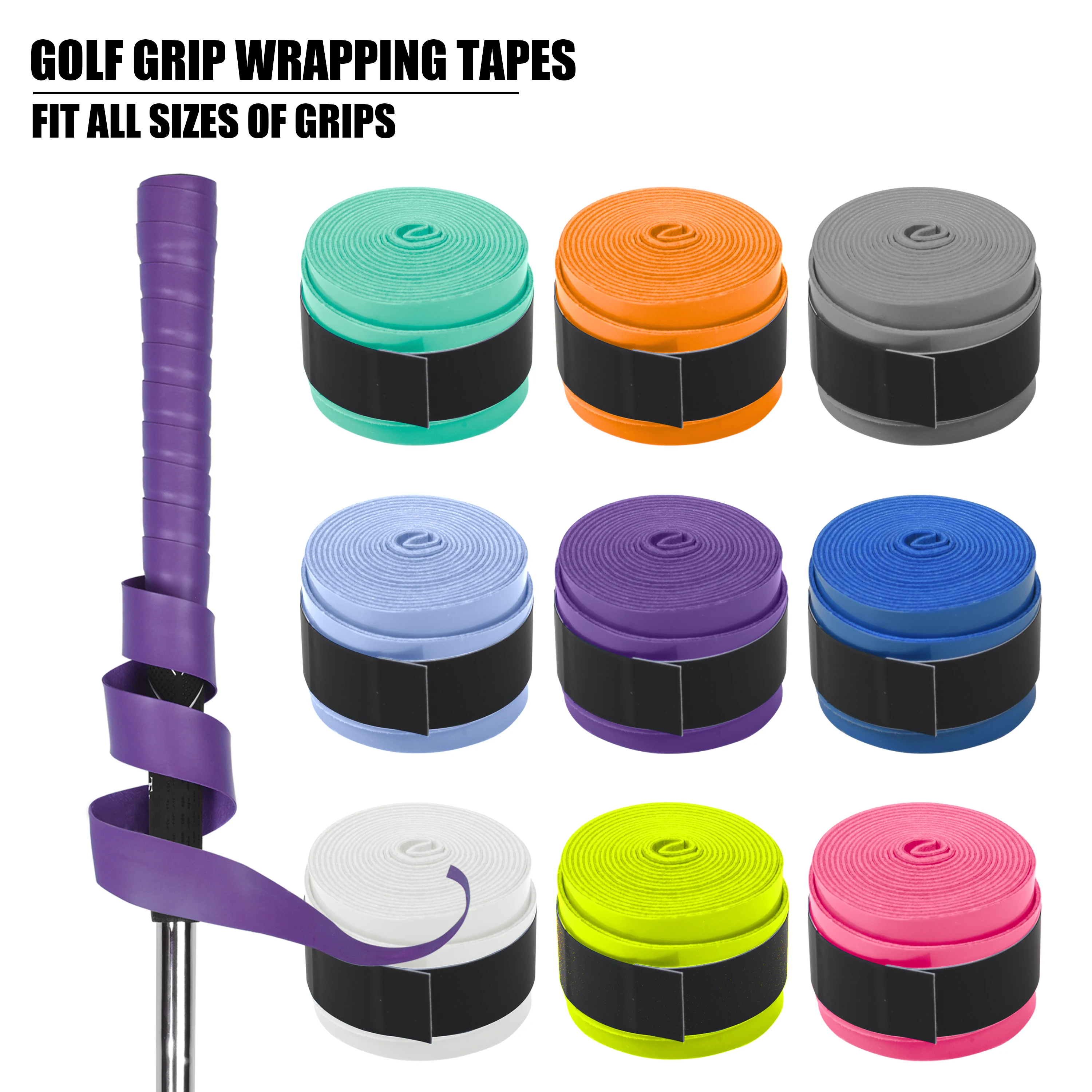 5 Rolls Premium Non-Slip PU Golf Grip Tape – Sweat-Proof Self-Adhesive Underlisting Wrap for All Golf Clubs