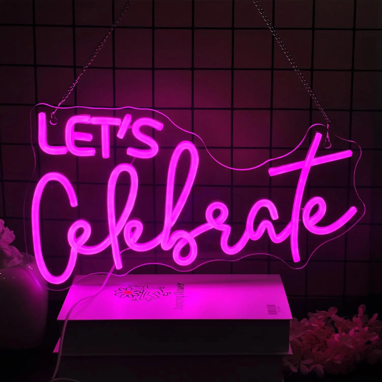 

Неоновая вывеска Let's Celebrate с розовой буквой для декора стен, 5/12 В, USB световая вывеска для дома, спальни, дня рождения, свадьбы, вечеринки, Рождества