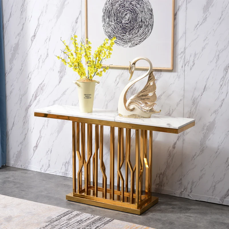 Stainless steel light luxury marble against the wall strip modern simple entrance corridor