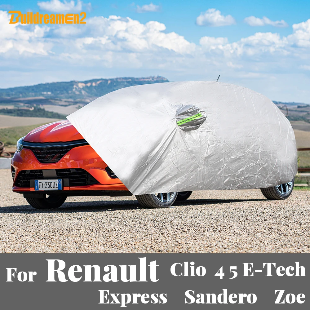 Copertura per auto Auto Outdoor Sole Neve Copertura resistente alla pioggia Antipolvere per Renault Clio 4 5 E-Tech Express Sandero Zoe