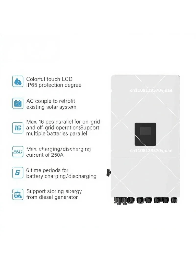 3.6kW 5kW 6kW 8kW Hybrid Solar Inverter IP65 Off Grid  Pure Sine Wave