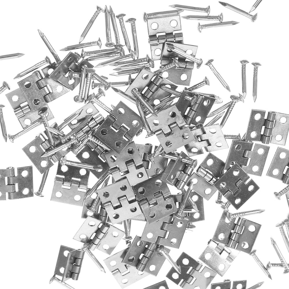 

75pcs Small Nails Mini Copper Retro Style 4 Hole Toy Storage ganizers Mini Hinges Durable Craft Furniture Hardware